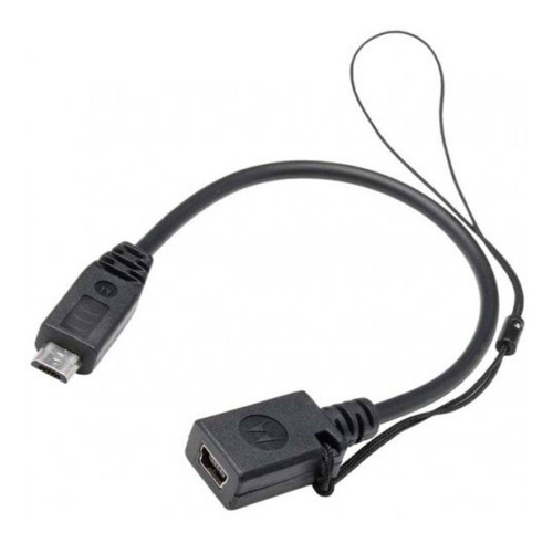 Adaptador Mini Usb V3 Femea X Micro Usb V8 Motorola Macho Cor Preto