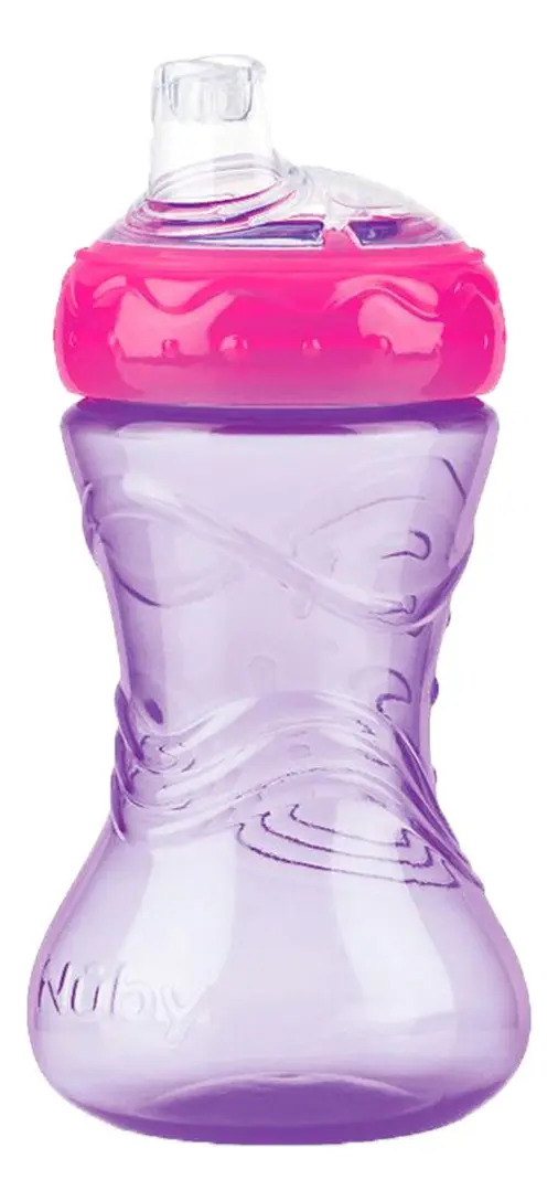 Copo 300ml Transição Antivazamento Bico De Silicone Nuby Cor Lilás Lisa