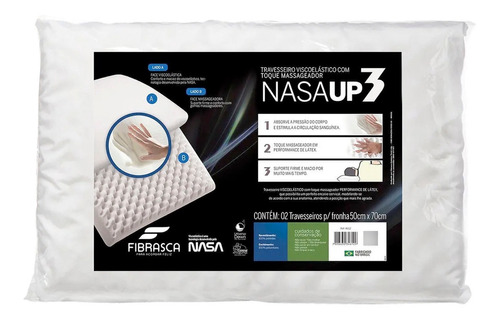 Almohada Fibrasca Nasa Up3 50x70cm Viscoelástica Masajeadora