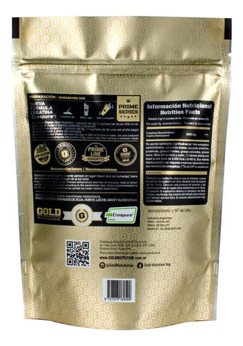 Creatine Creapure 200g Gold - Sello Oficial Creapure® Gold Sin Sabor