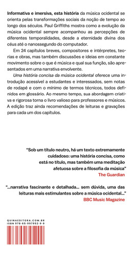 Livro Uma História Concisa Da Música Ocidental, De Griffiths, Paul., Tapa Mole, Edición 1 En Português, 2024
