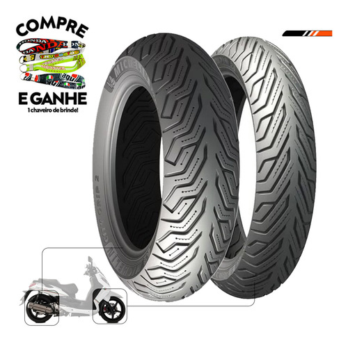 Par Pneu Citycom 300 110-70-16 + 130-70-16 Michelin