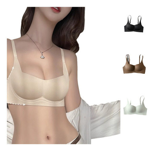 3 Piezas De Ropa Interior De Mujer Transpirable Y Sin Costur
