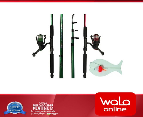 Imagen 3 de 5 de Combo Caña Reel Pesca Niño Promo Para Comenzar