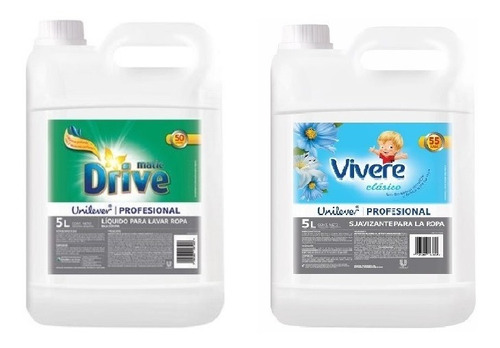 Jabon Liquido Drive X 5 L + Suavizante Vivere X 5 L 