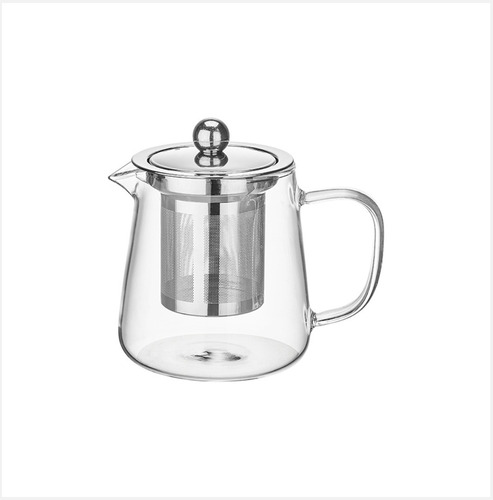 Bule Chaleira De Vidro Com Infusor Inox Para Chá 450ml