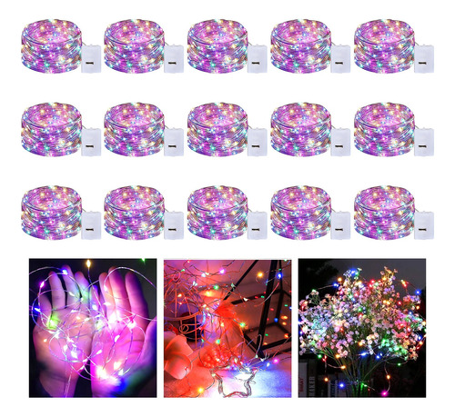 Luces Led De Colores Luces De Cadena 3m 30led 15pc Con Pilas