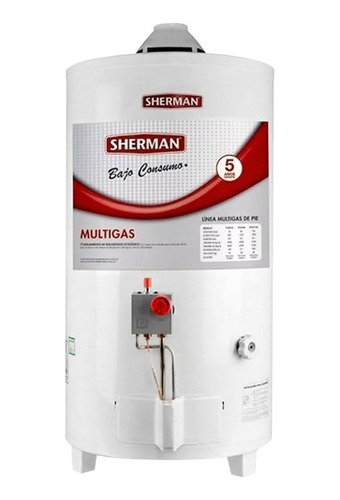 Termotanque Multigas Sherman Gas Conexion Superior 50l