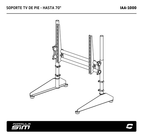 Soporte 3 Tv 19 A 70 Monitor Simulador Formula Sim Collino Color Negro