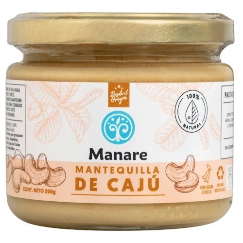 Mantequilla De Cajú 200 Gr.  Manare