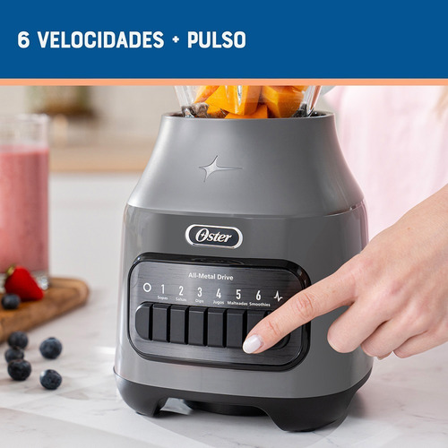 Licuadora Oster Blstpeg-gpb Vidrio 6 Vel + Pulso 800w Gris