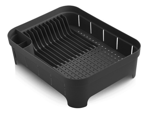 Kit 3 Pçs Escorredor Louça Talher, Lixeira Porta Detergente Cor Preto