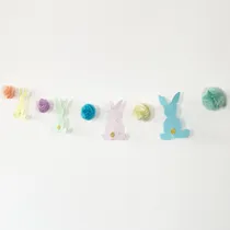 Comprar Guirnalda 1 Metro Colgante Cumpleaños Pascua Conejo Pompones Varios Conejos Y Pompones Pascua