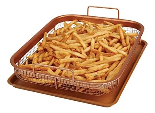 Cobre Chef Cobre Crisper Bandeja Antiadherente Para Horno Co Copper