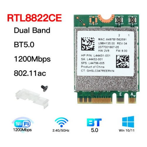 Tarjeta Modulo Wifi M.2 Realtek Rtl8822ce Dualband Bt5.0