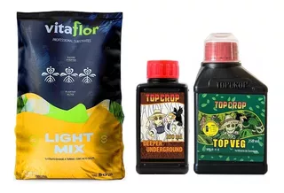 Sustrato Vitaflor 50lts Con Top Crop Under 100ml Veg 250ml