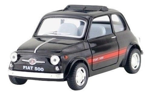 Fiat 500 Escala 1:32 Kinsmart Negro