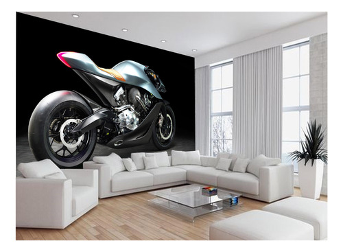 Papel De Parede 3d Moto Sport Bike Cafe Racer 10m² Bkm48