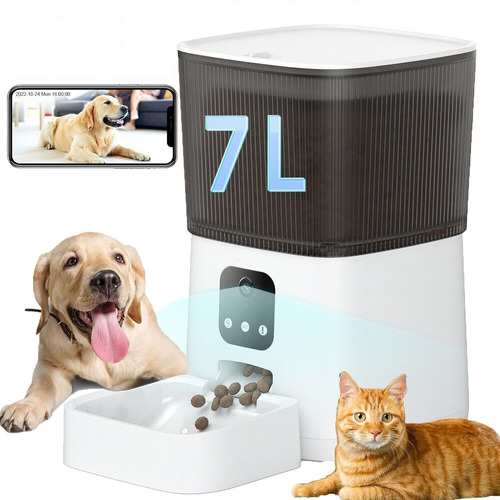 Comedero Automatico 7l Perro Gato Con Cámara 2.4g Wifi App