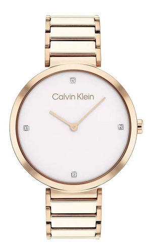 Reloj Calvin Klein Minimalistic Tbar P/mujer Acero 25200135 Color de la malla Rosa