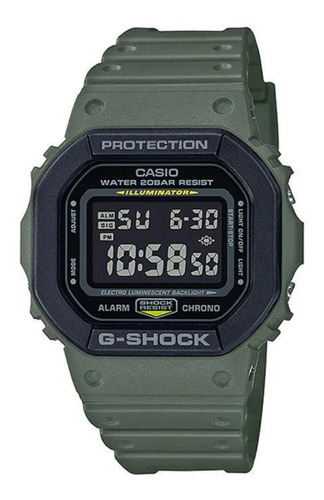 Reloj G-shock Casio Hombre Dw-5610su-3d Digital Original Color De La Correa Verde Color Del Bisel Negro Color Del Fondo Negro