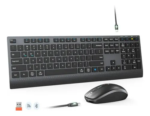 Combo Teclado Y Mouse Bluetooth Recargable Slim Para Pc Y Ta
