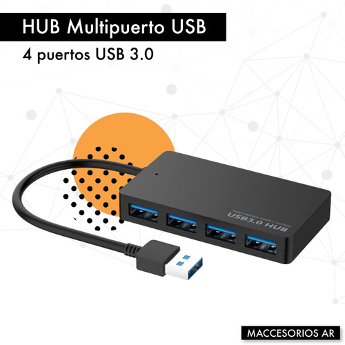 Imagen 2 de 10 de Hub Usb 3.0 A 4 Usb - Alta Velocidad