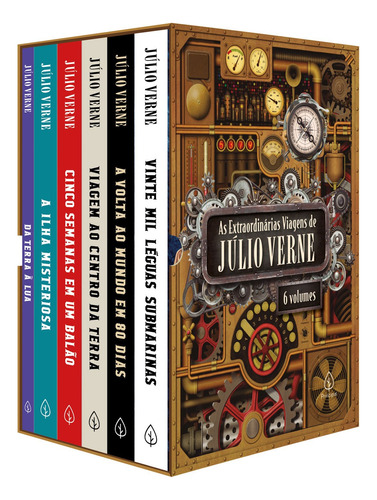 As extraordinárias viagens de Júlio Verne - Box com 6 títulos, de Verne, Julio. Série Clássicos da literatura mundial Ciranda Cultural Editora E Distribuidora Ltda., capa mole em português, 2021