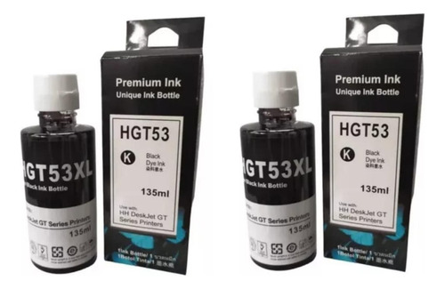 Combo 2 Tintas Gt53xl Negras Genérica Compatible Con 315/730