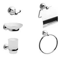 Comprar Set Kit Accesorios Gloa Baño Juego 5 Piezas Metal Cromado 