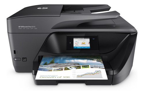 Impressora a cor multifuncional HP OfficeJet Pro 6970 com wifi preta 100V/240V