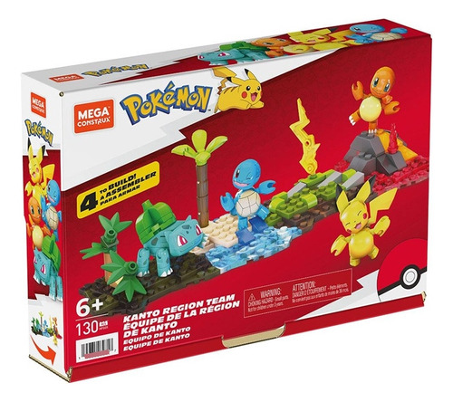 Pokémon Equipe De Kanto Blocos De Monta Hfg05 130 Peças