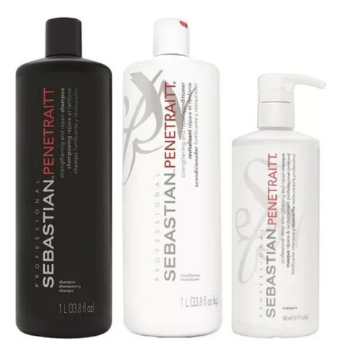 Shampoo + Acondicionador + Mascarilla Sebastian Penetraitt