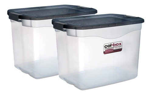 2 Caja Plastica Apilable 36lts Colbox Organizador Colombraro