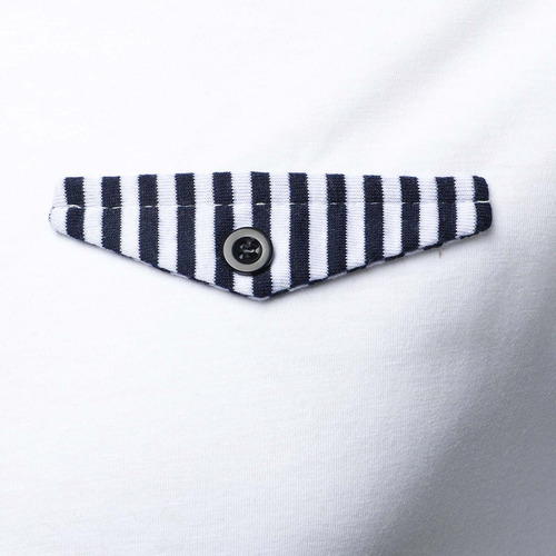 Camiseta Casual Con Botones Y Parche De Manga Corta Para Hom