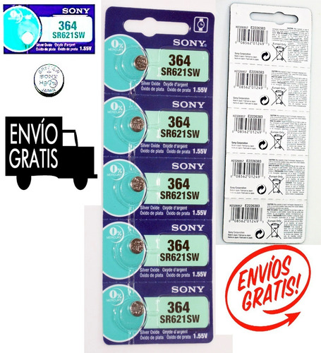 20 Pilas Sr621sw 364 Sony Oxido De Plata Originales Carrito