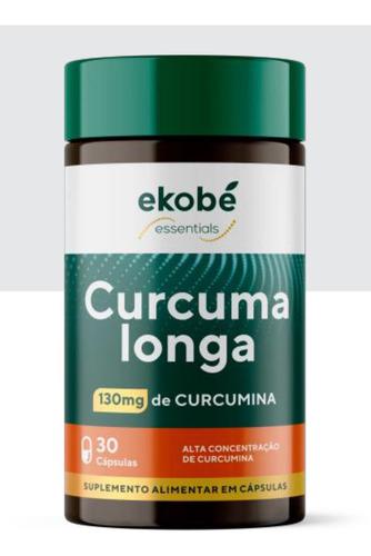 Cúrcuma Longa 100% Pura Máxima Absorção - 30 Cáps - Ekobé Sabor Neutro