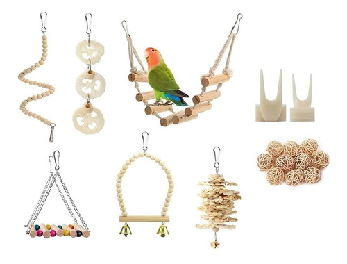 Bird Parrot Toys Columpio Colgante Jaula De Pájaros Accesori