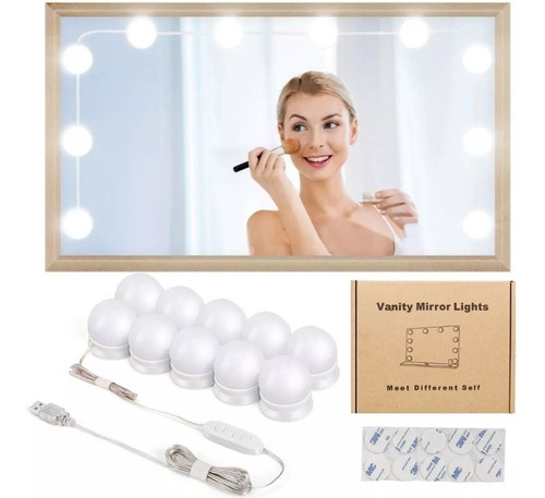 Focos Led Para Espejo De Maquillaje, Camarin X 10 Usb Oferta