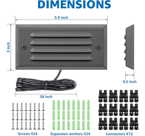 Luces De Escalera Sunvie De Bajo Voltaje Para Exteriores, 5