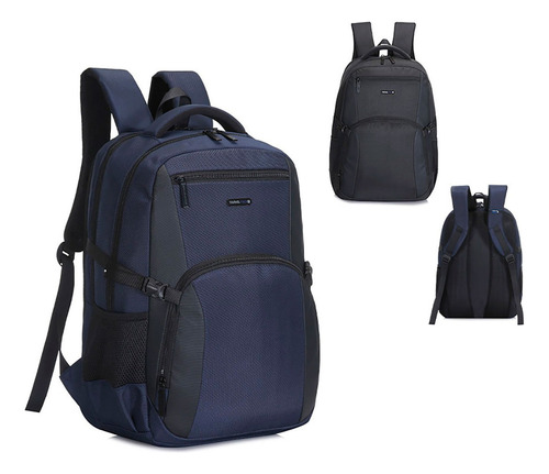 Mochila Travel Tech Portanotebook Reforzada Unisex Uni Color Negro Diseño De La Tela Lisa