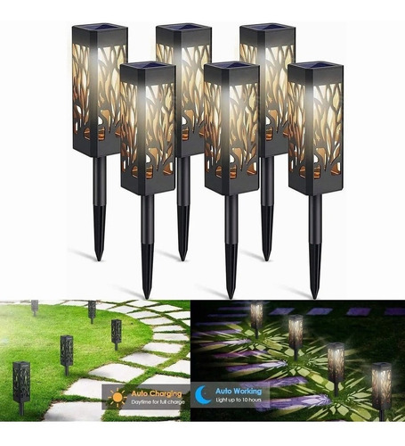 Luz Solar De Jardín Impermeable Para Exteriores, 6 Piezas