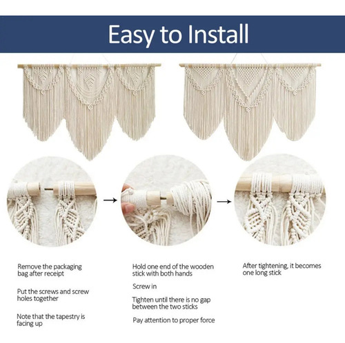 1 Cortina Decorativa Para El Hogar Con Tapicería De Macramé