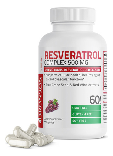 Bronson Resveratrol 500 Complex Trans-resveratrol Estandariz