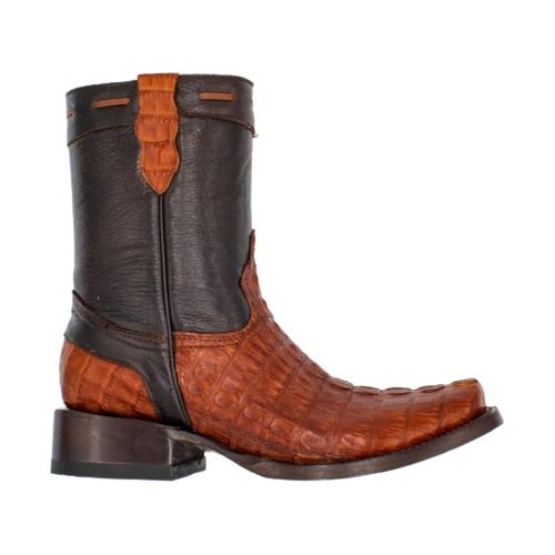 Bota Dylan En Piel De Cocodrilo Color Caramelo Para Hombre