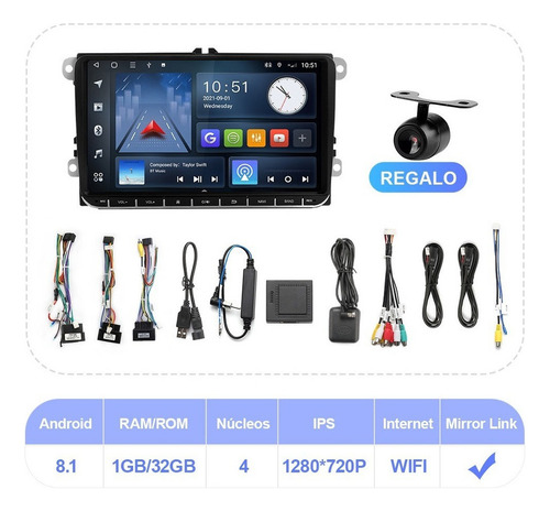 Z Estéreo 9 In 2+32g Para Vw Amarok Vento Bora Golf Jetta
