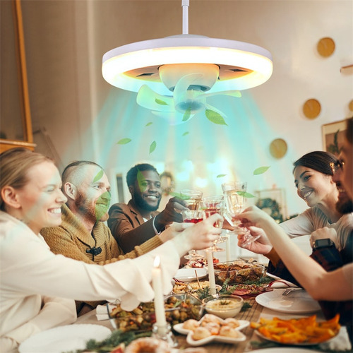 Rotação De 360° Com Luz Led De Ventilador De Teto Com Contro