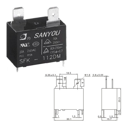 Sfk-112dm Relevador Para Mini Split 20a 12vdc 4 Pines Nuevo