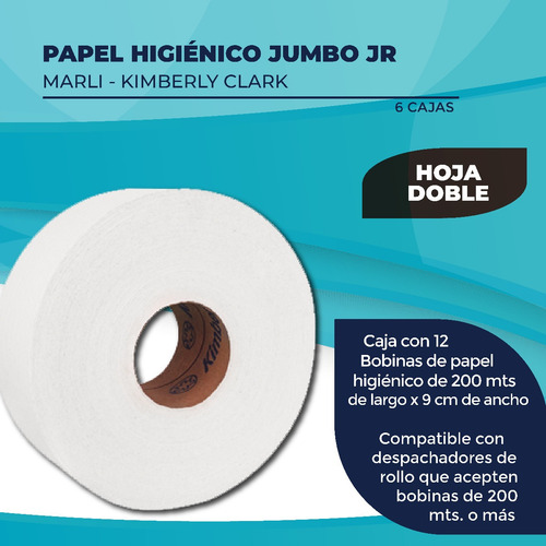 Papel Higiénico Junior Marli 12/200 Mts Kimberly 90509 6 Cj