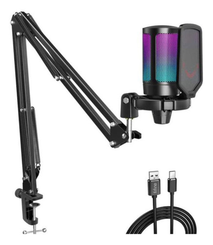 Micrófono Articulado Fifine A6t Rgb Plug Play Ampligame